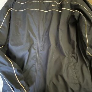 Nike Men's Black Windbreaker with White Accents